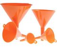 Funnel Set, Polypropylene (PP), 60 mm / 80 mm / 100 mm / 125 mm / 140 mm